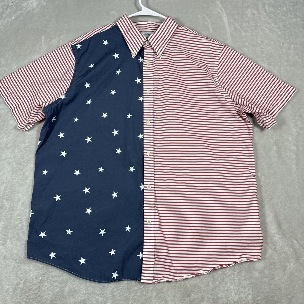 Brooks Brothers Shirt Mens XL American Flag Regent Fit Classic Core Preppy