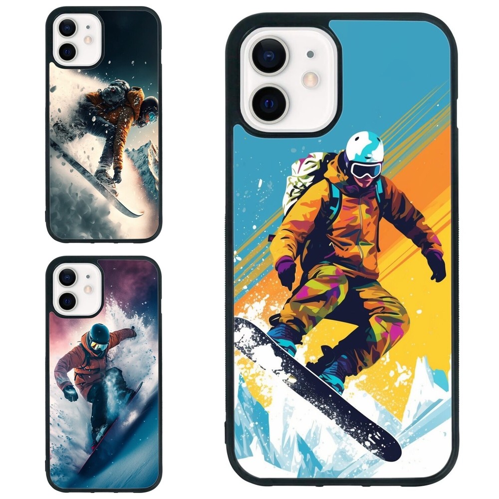 Funda Antiarañazos Para iPhone XS XR 6 7 8 Plus SE 2º 3º Arte Deportivo Snowboard