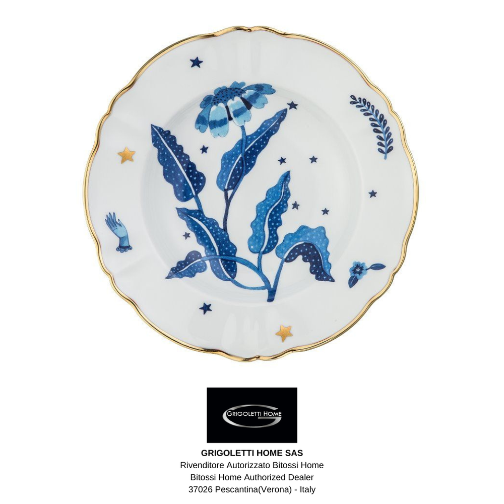 Bitossi - The Disassembled Table - Abracadabra - Soup Plates Blue Floral - 23 cm-image