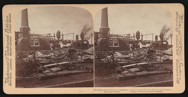 Galveston Texas USA 1900 Water Works Repair Galveston Disaster Stills