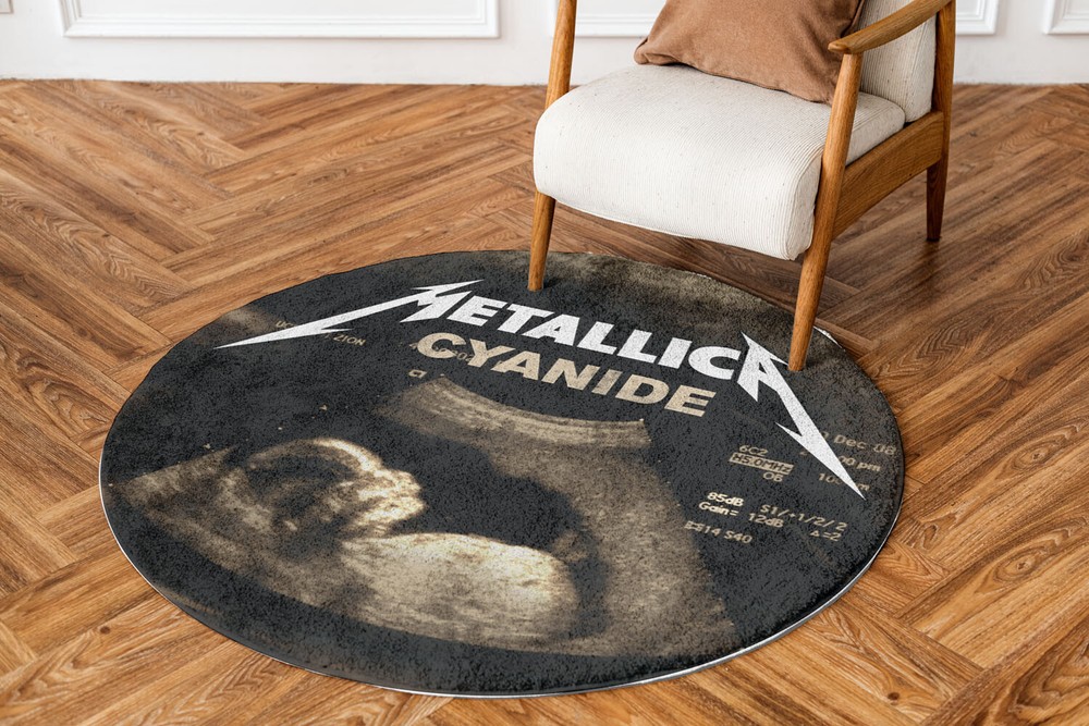 Metallica Rug Cyanide Album Art Round Rug Home Decor Fan-made 24-47in For Fans
