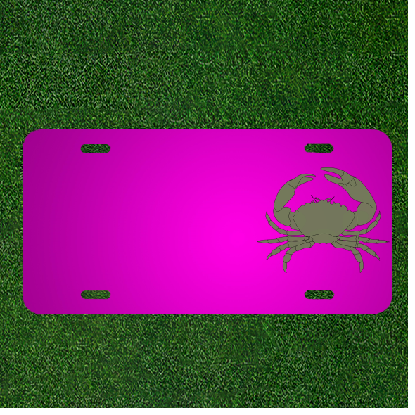 Custom Car License Plate with Personalized Crab Claws & Name Design