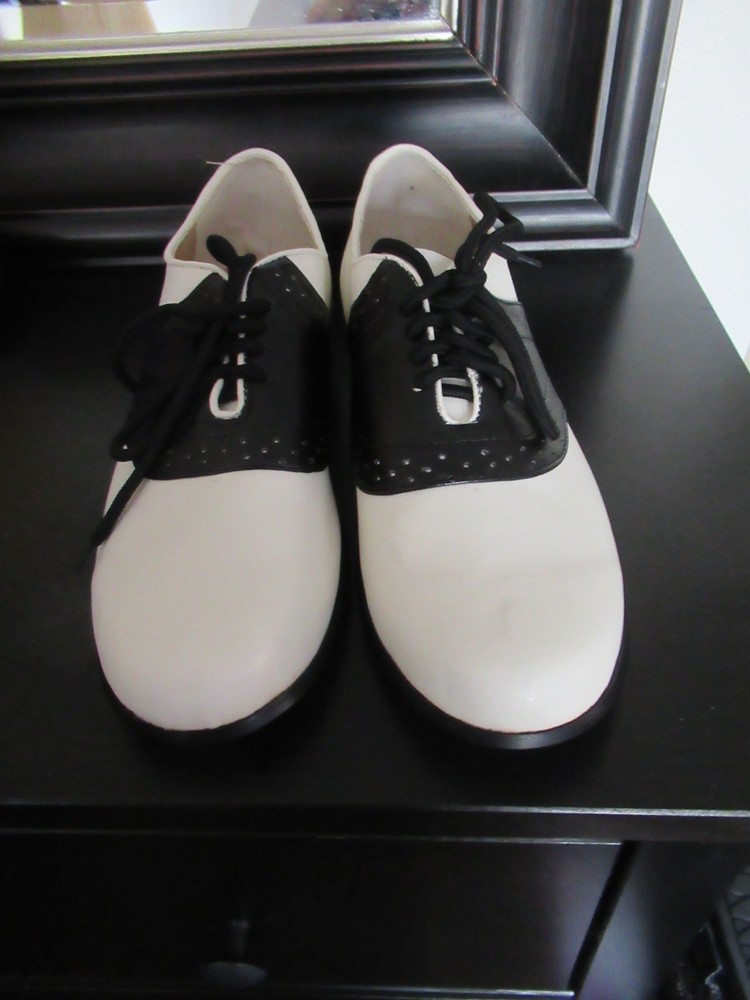 ELLIE Retro 50's Black White Women's Saddle Shoes Oxfords Size 9