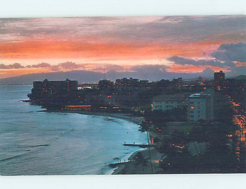 Pre-1980 BEACH SCENE Waikiki - Honolulu Hawaii HI AE9147
