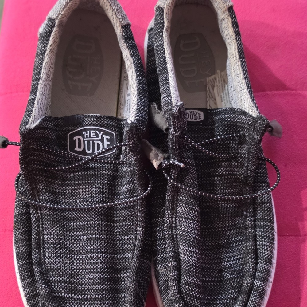 HEYDUDE Wally Stretch Mix Men's Slip-On Casual Shoes Black/Gray US 13 EU 46