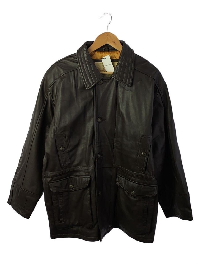 Genuine Leather/Leather Jacket Blouson/M/Leather/Brw/Plain// 3498