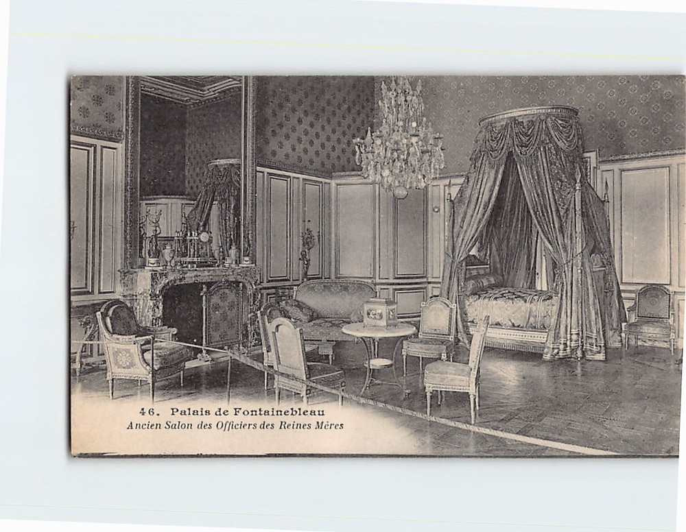 Postcard Former Salon of Officers of the Queen Mothers Château de Fontainebleau