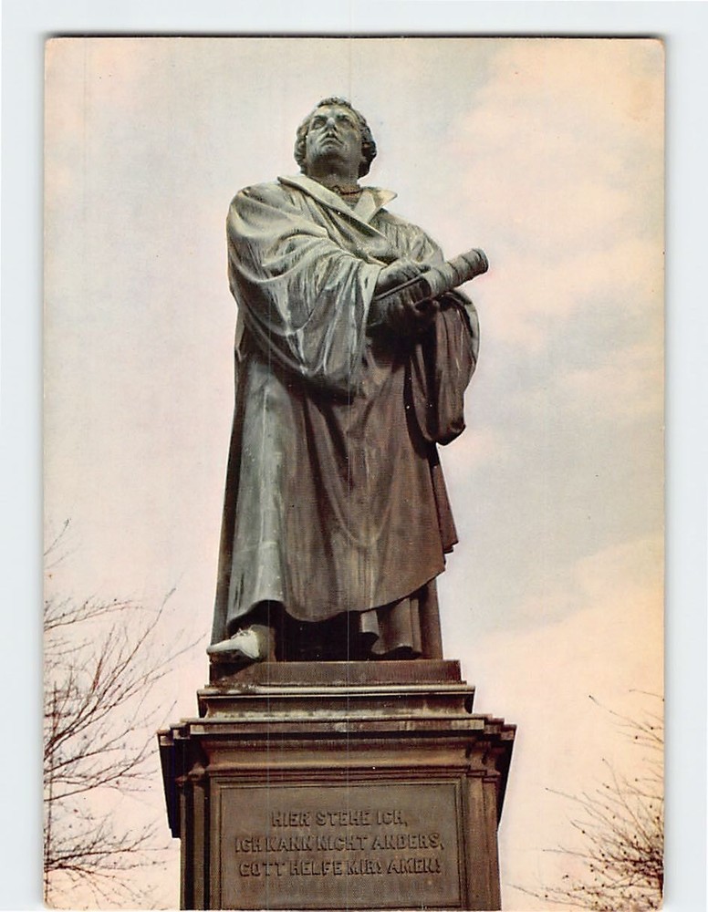 Postcard Statue of Martin Luther Lutherdenkmal Worms Germany