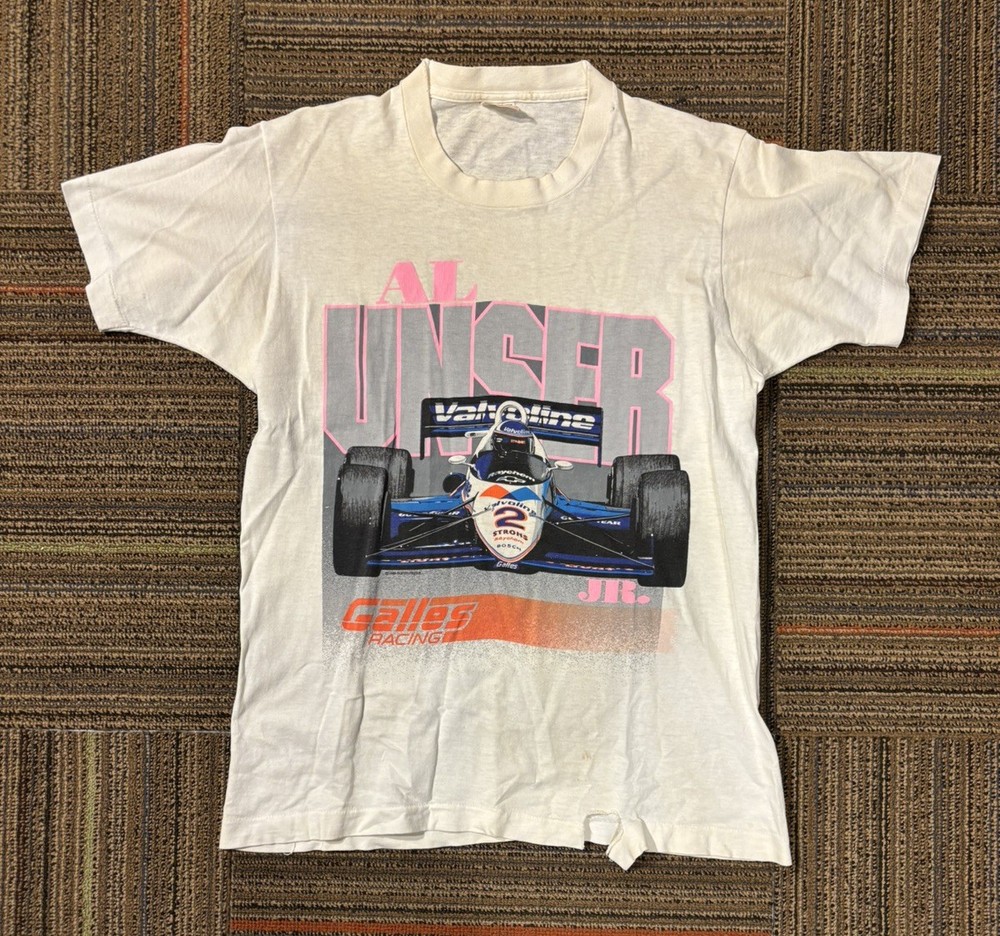 Al Unser NASCAR Racing Tee Vintage 1990s Valvoline Size XL