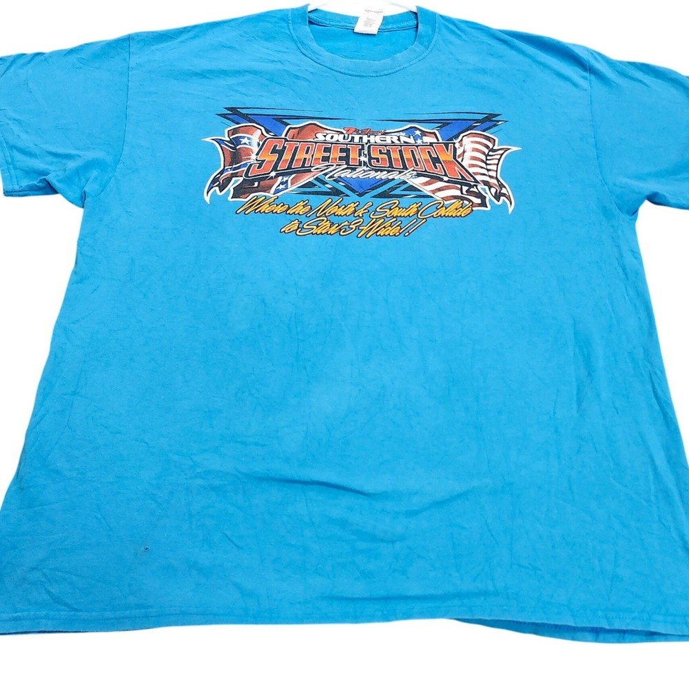 Gildan Southern Street Stock Nationals Racing Graphic T-Shirt Blue XL 11427