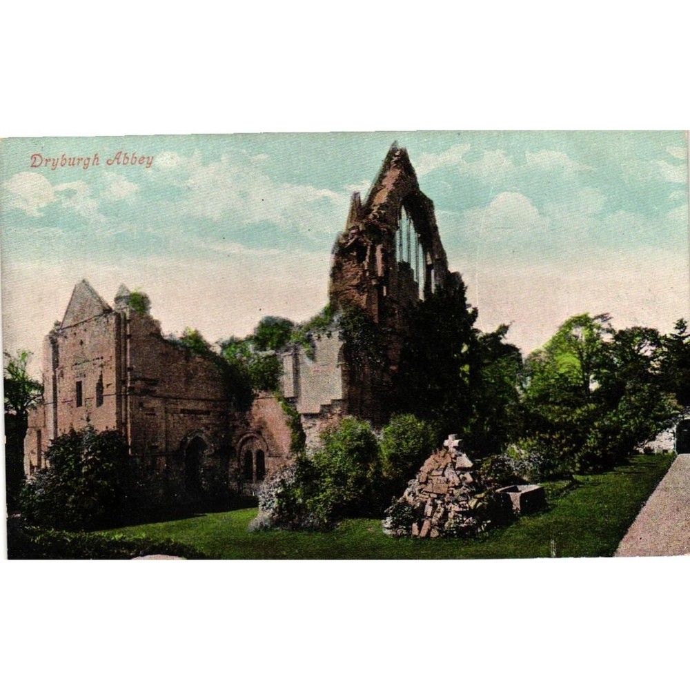 Dryburgh Abbey Scotland Vintage Postcard Valentines Series Ruins Divided Back