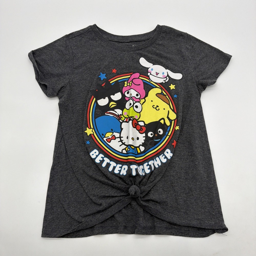 Hello Kitty And Friends By Sanrio T-shirt Girls L Gray Graphic Print Logo.#43736