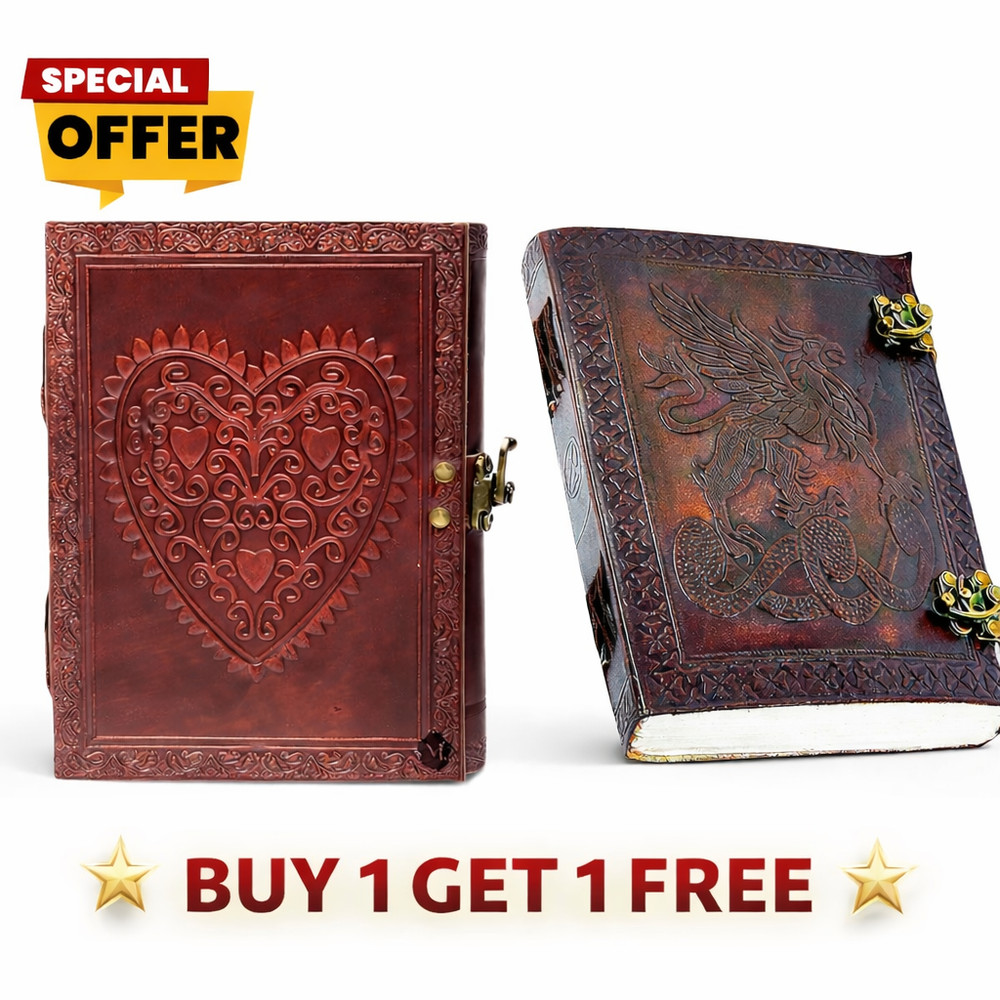 Handmade Leather Journal 6x8 Lined Rustic Writer Double Lock Diary 200 PagesB1G1