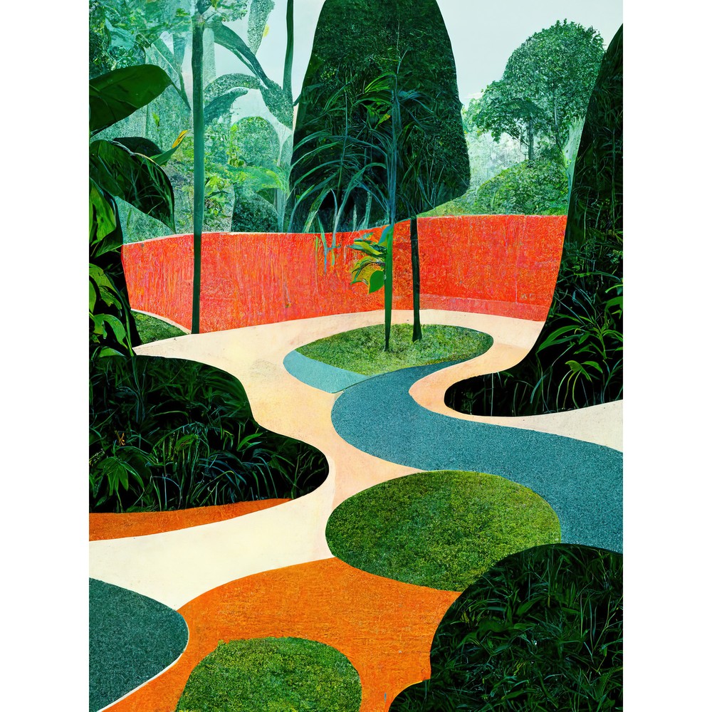 Pop Art Midcentury Style Jungle Garden Huge Wall Art Poster Print Giant