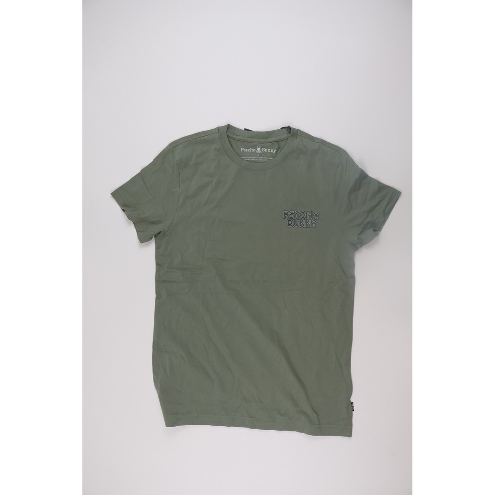 Psycho Bunny NEW  T-Shirt Sydney Graphic Tee Green Solid S Pima Cotton NWT $65
