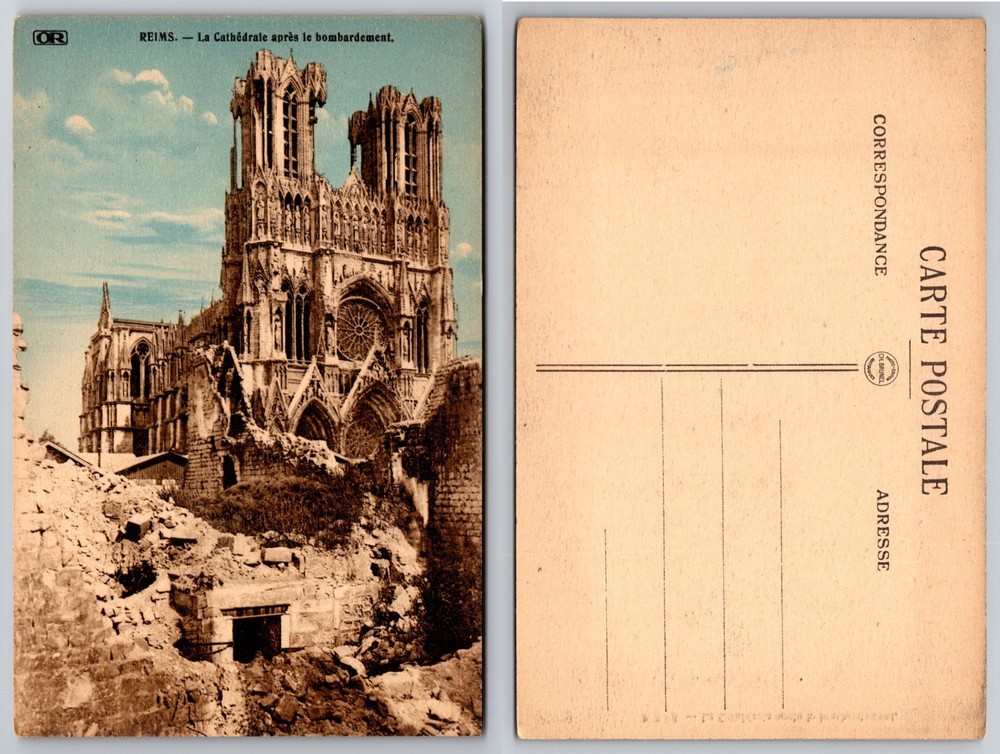 Reims Cathedrale Ruins France Postcard