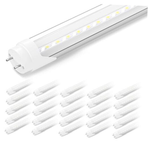 25-Pack T8 LED Bulbs 4 Foot, Ballast Bypass, Tube Lights 18W 2200LM, 5000K