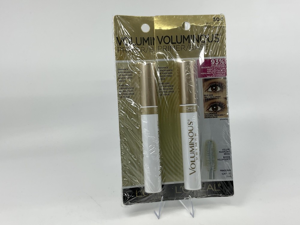 L'Oreal Paris Voluminous Lash Boosting Mascara, 300 White PRIMER, 2 PACK