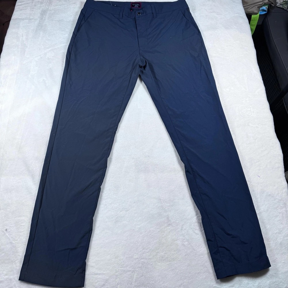 UNTUCKit Pants Mens 34x32 Navy Straight Fit Performance Polyester Dress Chino