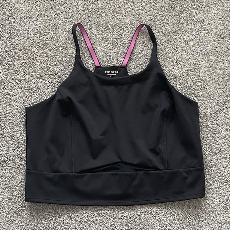 Tek Gear Ultrastretch Women’s XL Sports Bra Black/Pink Racerback Medium Support