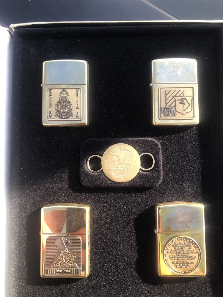 Zippo 1995 Set Of 4 World War II Vol. I Solid Brass Lighter. NEW SEALED. RARE