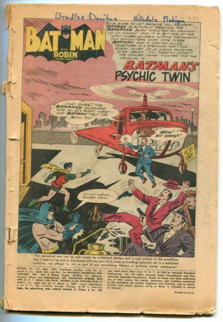 Batman # 155 -1st silver age Penquin...coverless..1963 comic book--R