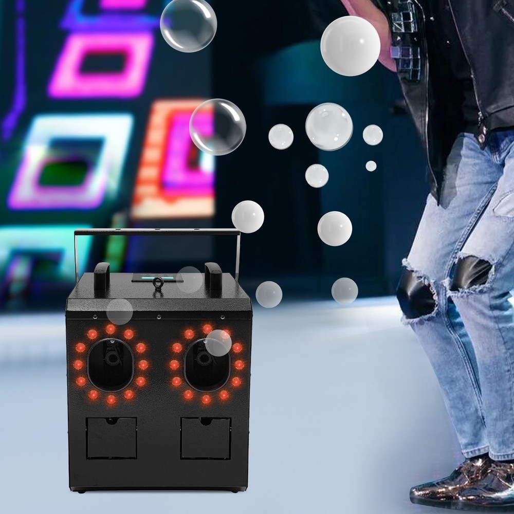 Smoke Fog Bubble Machine RGB LED Light Stage effect DJ Fogger Machine DMX Remote
