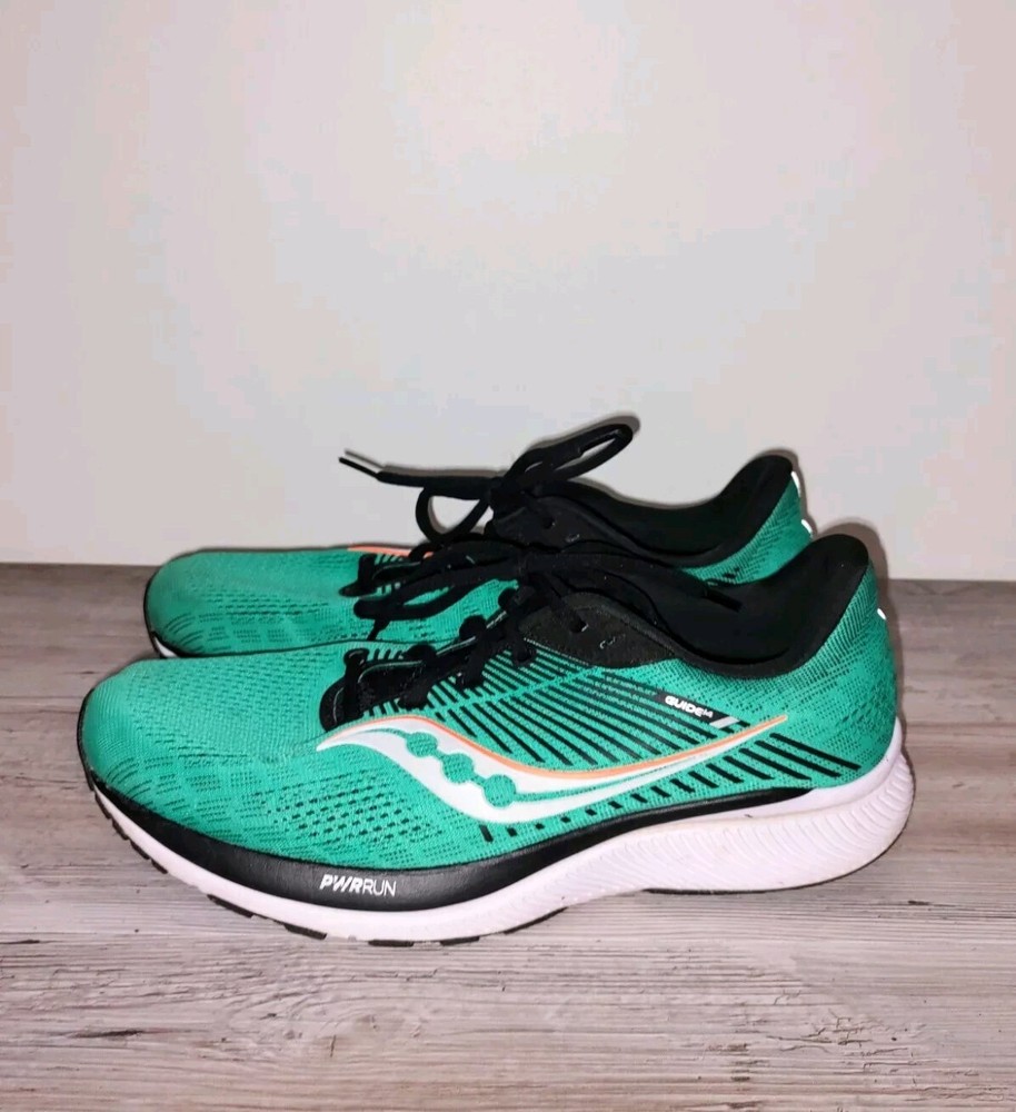 Men's Saucony Guide 14 Running Shoes Sz 11 Jade Vizi Orange Sneakers