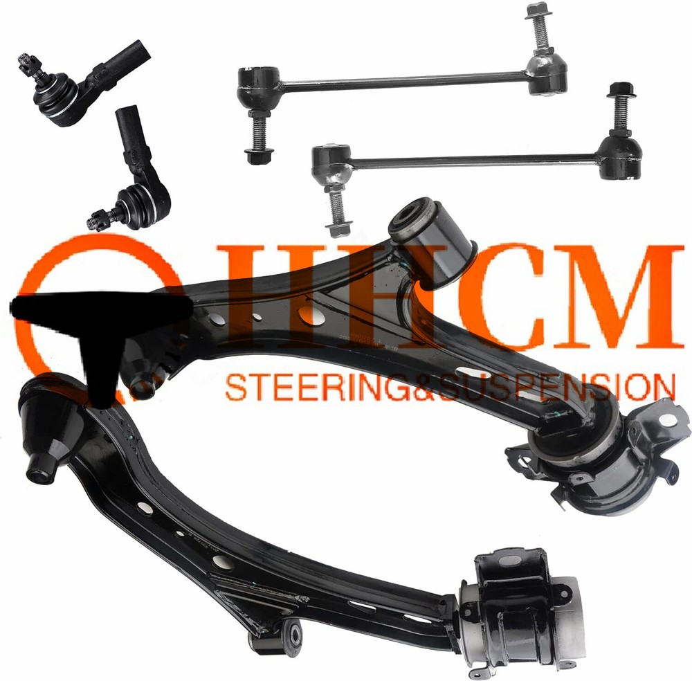 6 Front Lower Control Arms Tie Rod Ends Sway Bars Kit for 2005-2010 Ford Mustang