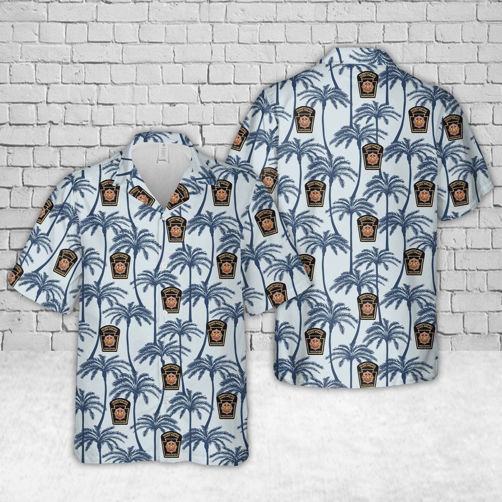 Pennsylvania State Police Patch Hawaiian Shirt