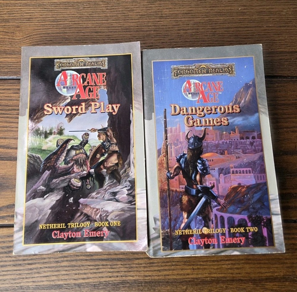 Forgotten Realms Lot Of 2 Netheril Trilogy Sword Play, Dangerous Games 1st Print