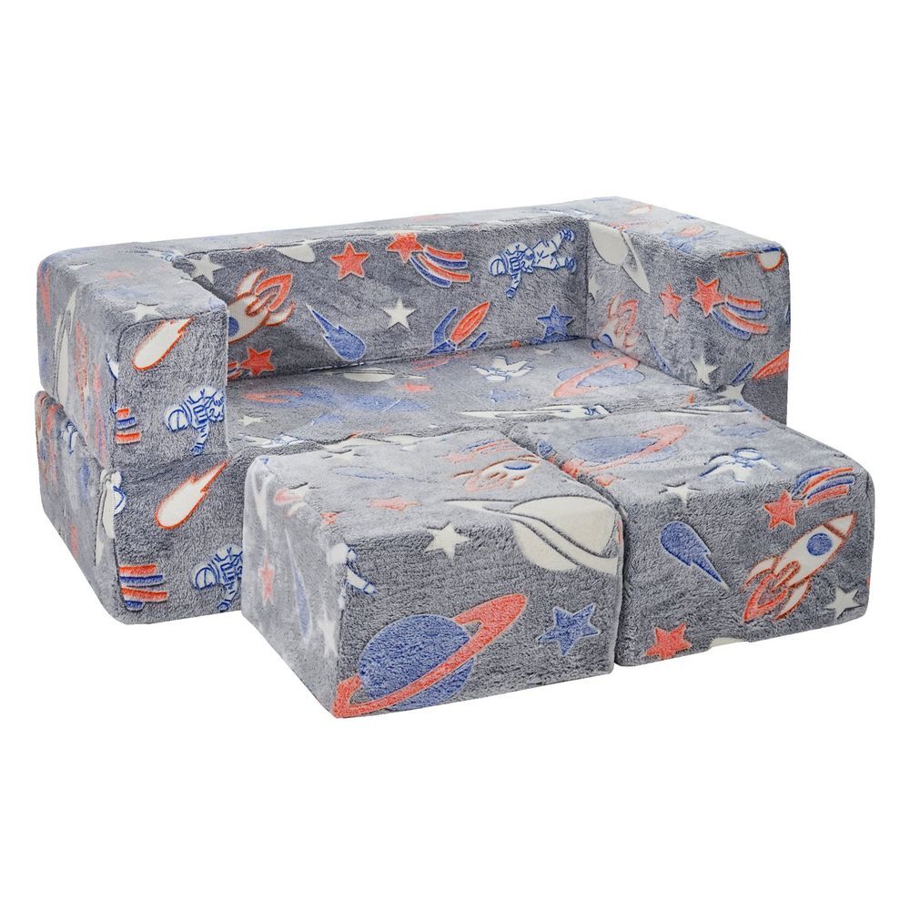 Modular 4Pc Kids Couch Sofa Bed Toddler Playroom Chair Furniture  