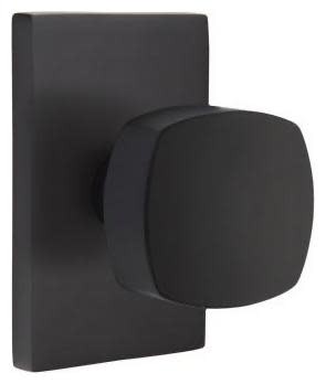Emtek 5052FRKUS19 Freestone Dummy Knob Set with Rectangular Rose - Flat Black