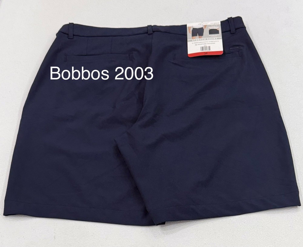 Greg Norman Men's Moisture Wicking Performance Stretch Shorts, Blue, Size 34