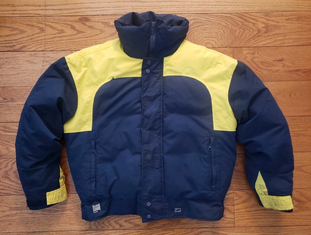 Vintage 80s Woolrich Puffer Ski Jacket Made in USA Size Mens M Colorblock