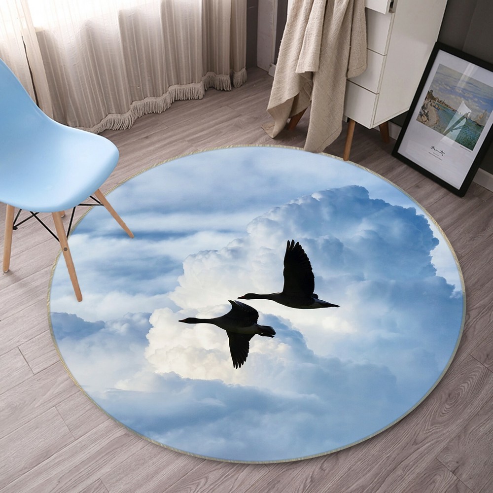 3D Beautiful Cloud Egret O1586 Animal Non Slip Rug Mat Elegant Photo Carpet Fay