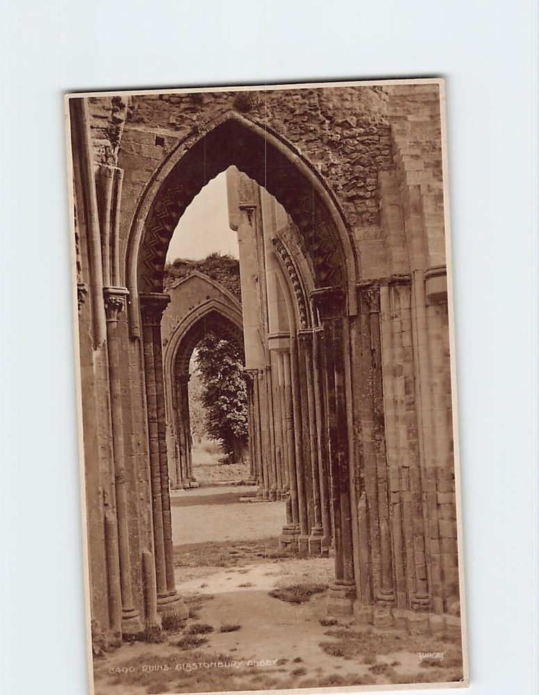 Postcard Ruins of Glastonbury Abbey Somerset England