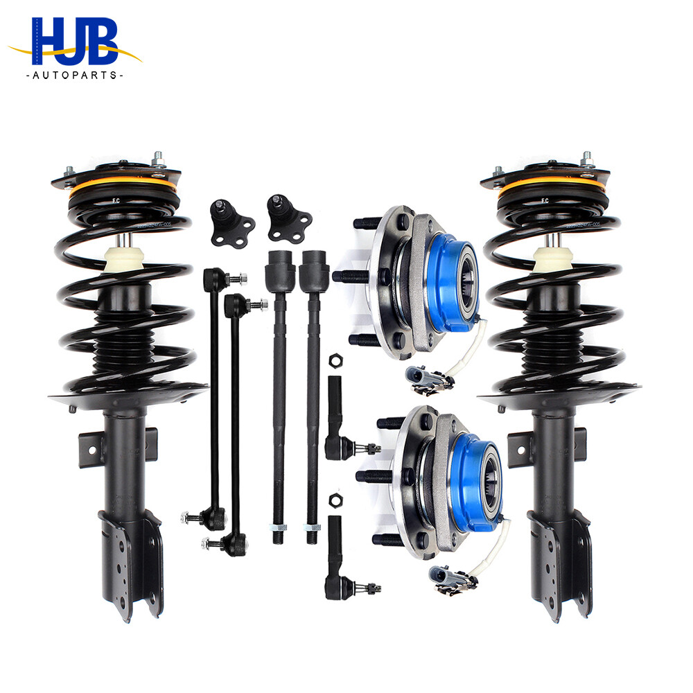 2004-2008 Grand Prix Front Struts with Coil Spring Wheel Bearing Hubs & Tie Rods