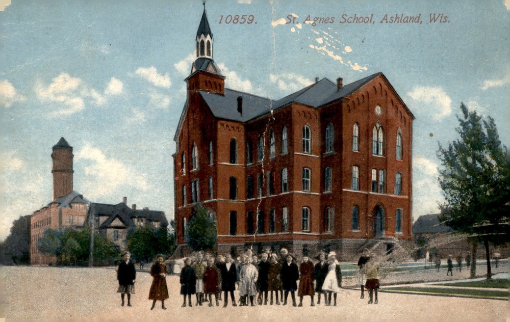 St. Agnes School, Ashland, Wisconsin Postcard