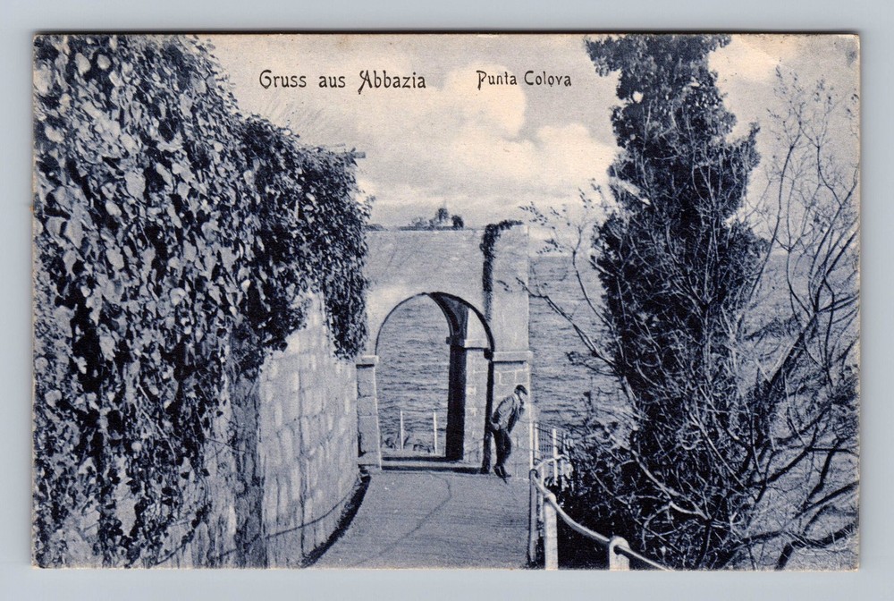 Croatia- Abbazia Greetings Kvarner Gulf Punta Colova Souvenir Vintage Postcard