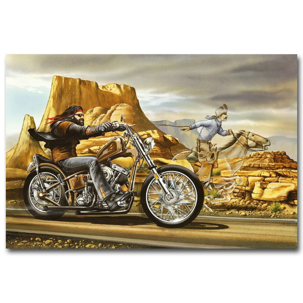 Vintage Ghost Rider David Mann Biker Art Poster Cult Classic Wall Print