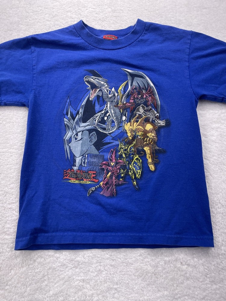Rare Vintage YU-GI-OH! King of Games T Shirt 90s 2000s Yugioh Anime Blue Youth S