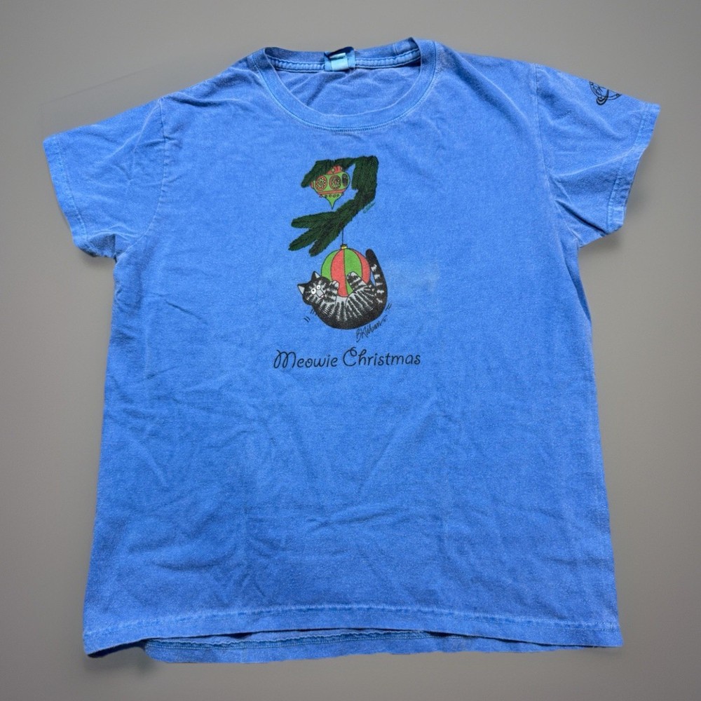 Vintage B Kliban Cat Crazy Shirt Hawai’i Meowie Christmas T Shirt Womens Size Sm
