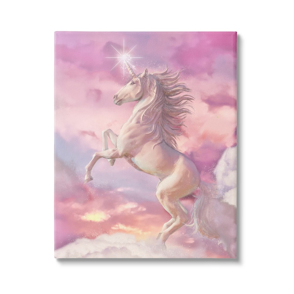 Beautiful Sunset Unicorn Pink Clouds Fantasy Illustration, Design by Ziwei Li