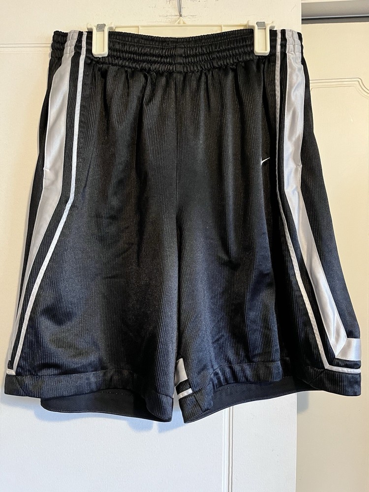 VTG 90s Nike Hoops Mens XL Gray/Black Basketball Athletic Shorts Pockets EUC
