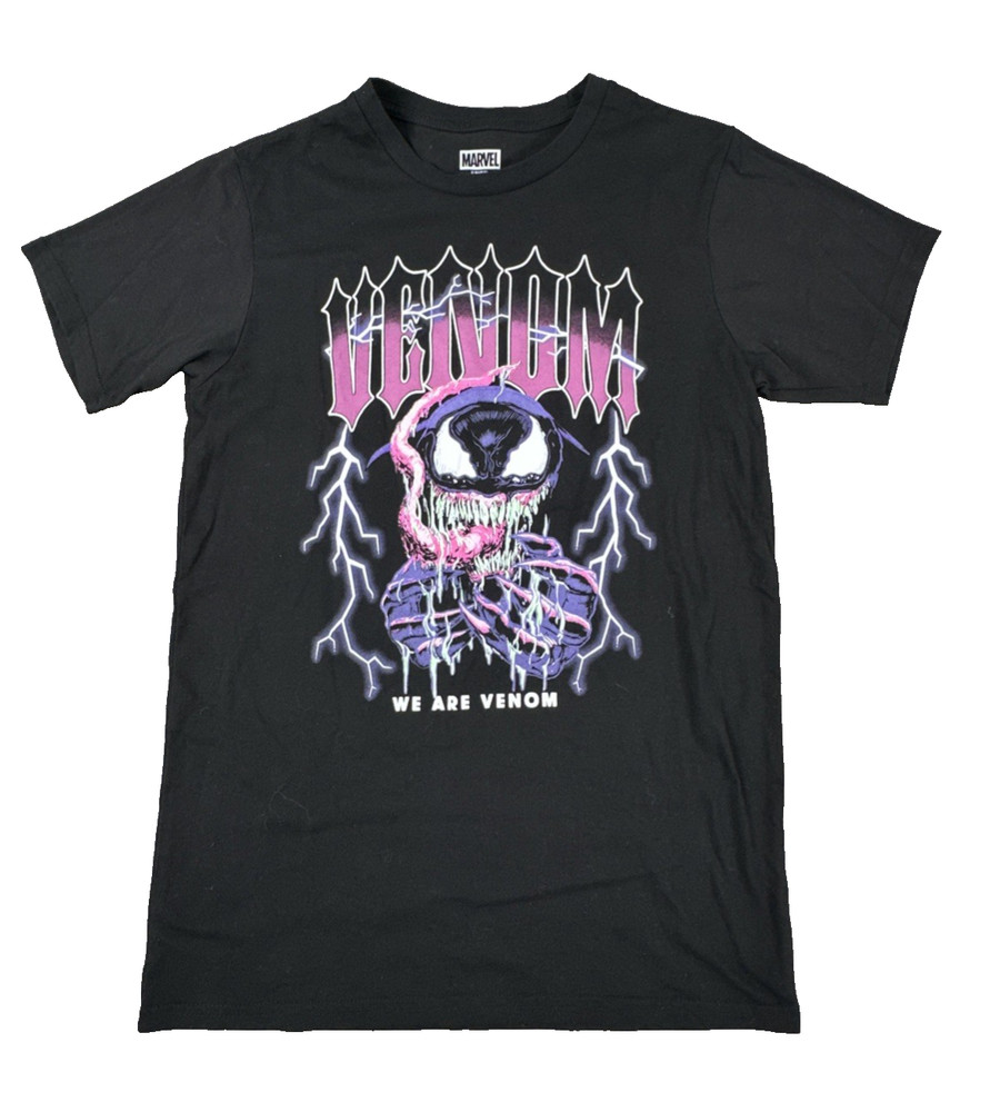 Marvel Venom Men's Graphic T-Shirt Black Size S We Are Venom Lightning Comic