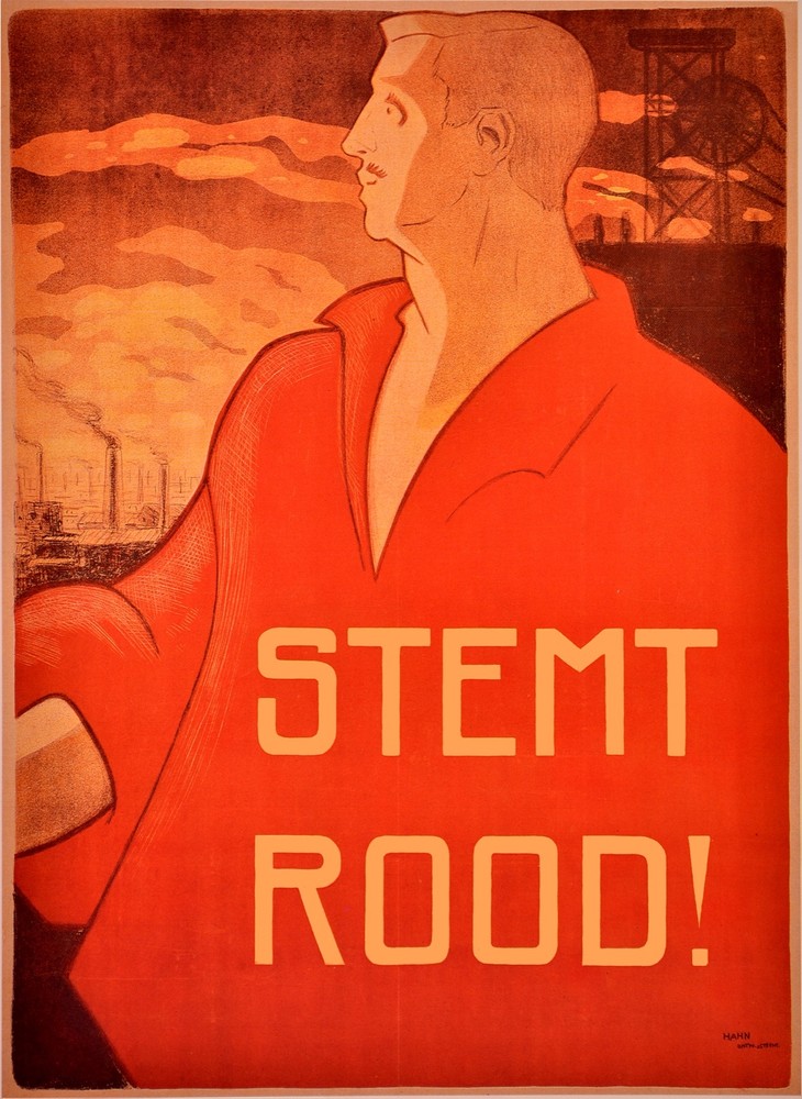 Stemt Rood! Red Decorative Poster.Home Graphic Art Design.Interior design. 3882