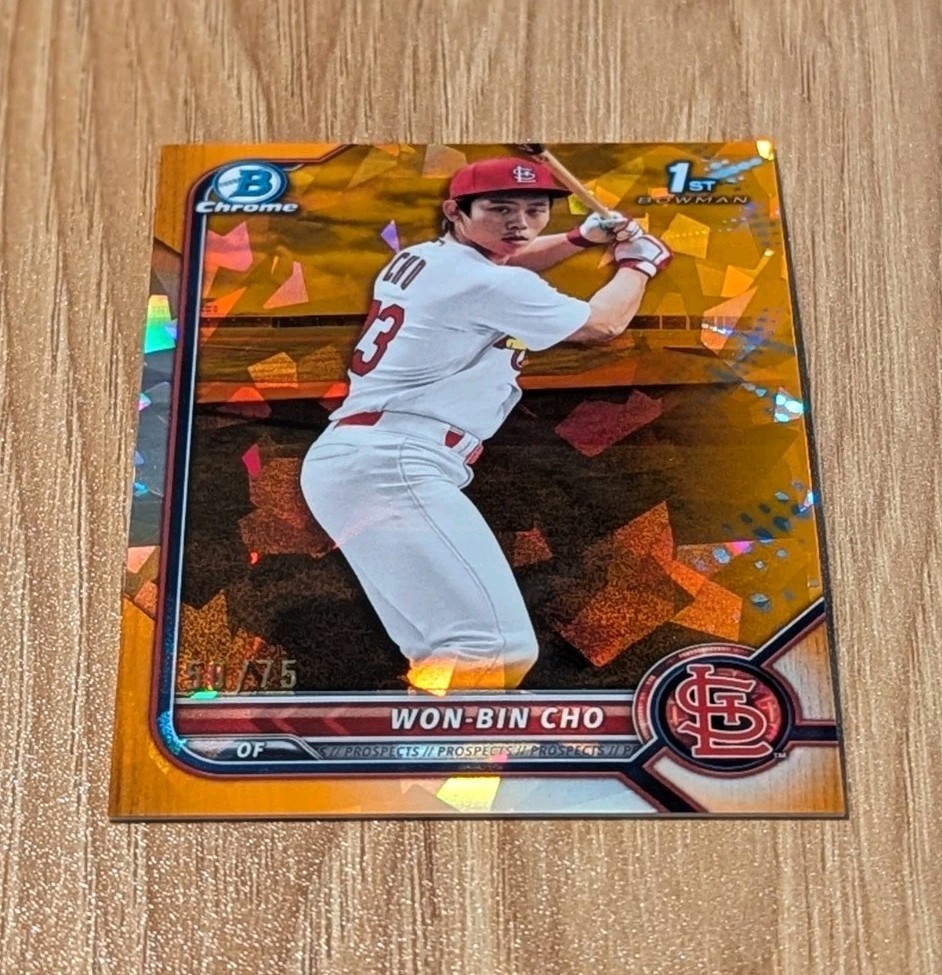 2022 Bowman Chrome Sapphire Edition Prospects Orange /75 Won-Bin Cho #BCP-154