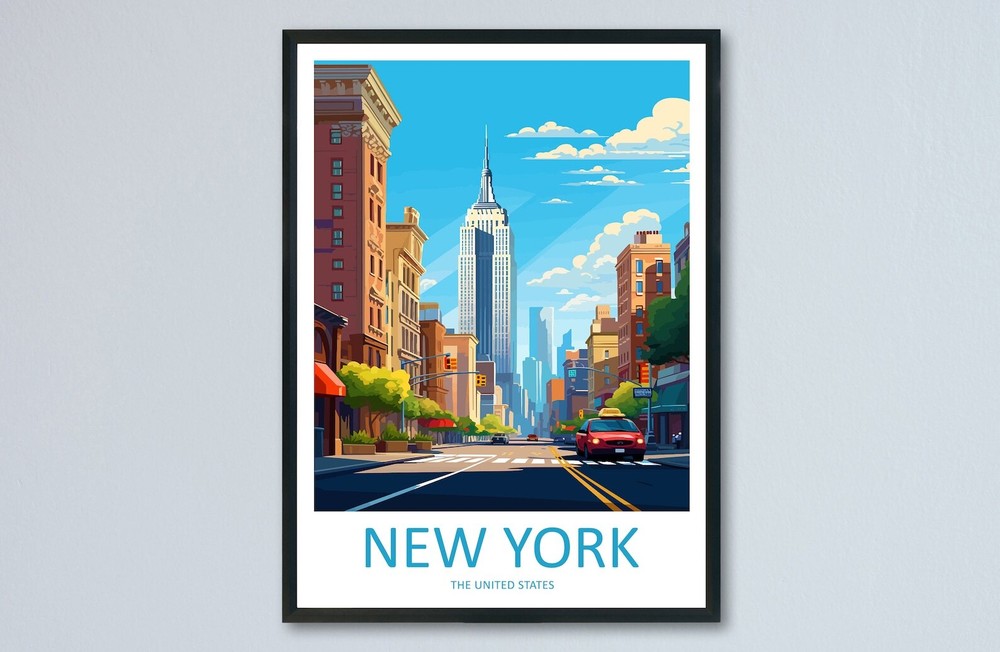 New York Travel Print Wall Art New York Wall Hanging Home Dcor New York Gift