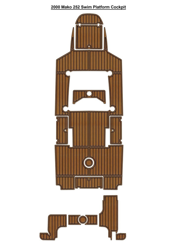 2000 Mako 252 Swim Platform Cockpit Pad Boat EVA Foam Faux Teak Deck Floor Mat